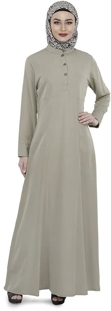 Buy Momin Libas Women's Polyester Abaya & Burkha (AC0114P_Grey_Small ...
