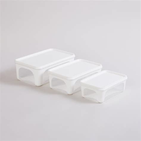 Buy Fiesta Transparent Solid Rectangular Storage Set - Set of 3 from ...