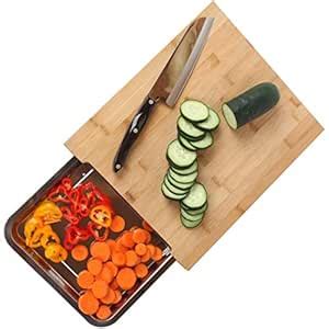 Buy Lily’s Home Mess-Free Bamboo Cutting Board with Slide Out Drawer ...