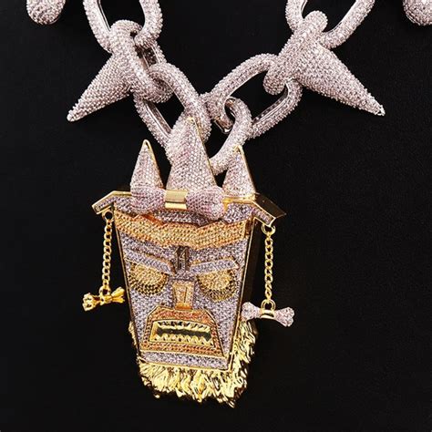 Trippie Redd Style Chain and iced out Pendant Punk Rivet | Etsy