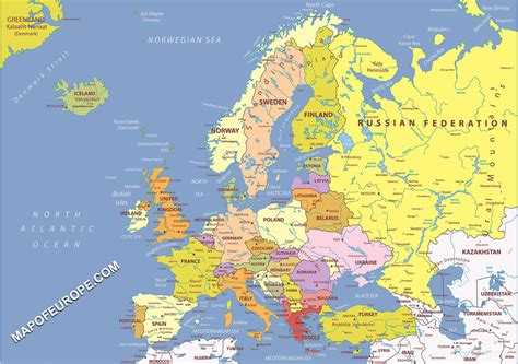 Modern Map of Europe 的图像结果
