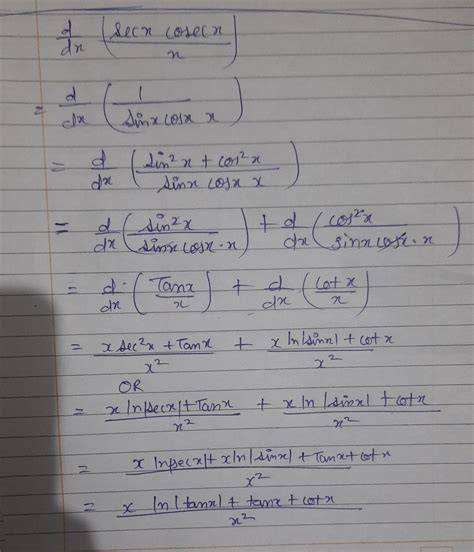 Derivative Of Secx