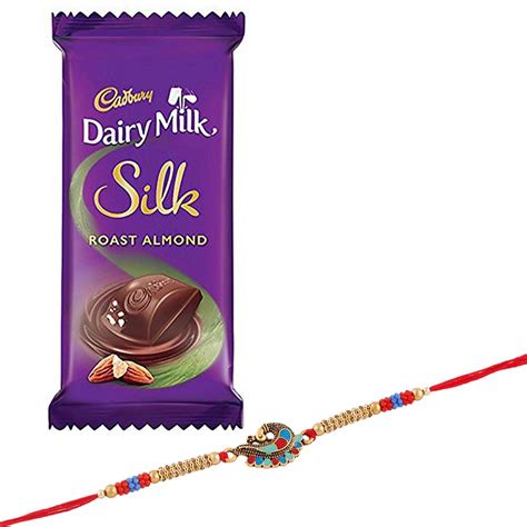 SFU E Com Cadbury Dairy Milk Silk Roast Almond, Peacock Rakhi with ...