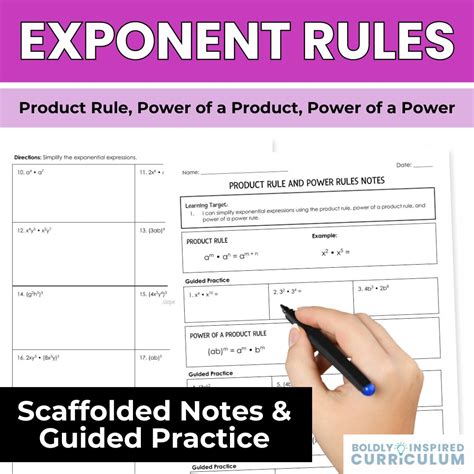 8th Grade Exponent Rules & Laws of Exponents - Product Rule & Power ...