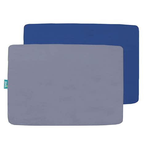 Mini Crib Sheet - 2 Pack, Ultra Soft Microfiber, Grey & Navy (38'' x 2