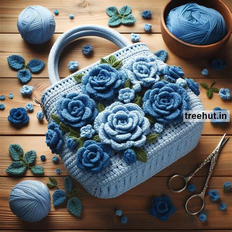 Crochet Ideas for Party Hand Bags with Roses