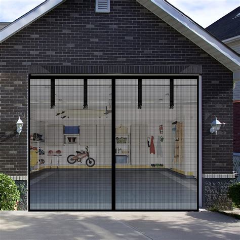 Fiberglass Garage Door Screen, Sunmoxia 9x7Ft Magnetic Heavy Duty ...