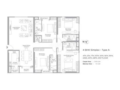 Rent 4 BHK Flat/Apartment in PS Anassa Science City Area, Kolkata ...