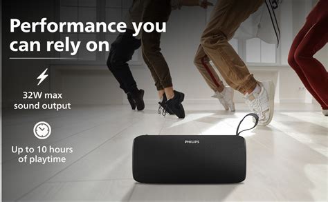 PHILIPS Audio TAS2400BK Portable Bluetooth Speaker with Stereo Sound ...