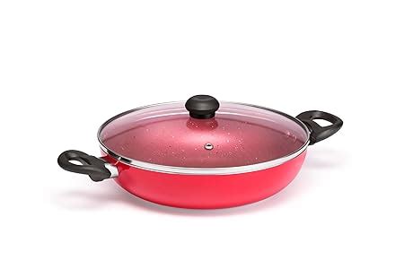 Buy Butterfly Coral DLX Granite Non Stick Kadai with Glass Lid | 260MM ...