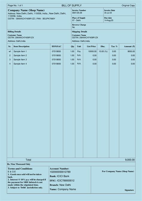 Download Free GST Auto Invoice Template in Word, Excel, PDF