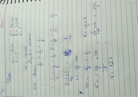 An object of height 1.2 M is placed before a convex mirror from local ...