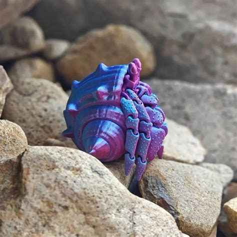 3D Printed Articulated Hermit Crab Toy,Flexible Plastic Articulated ...