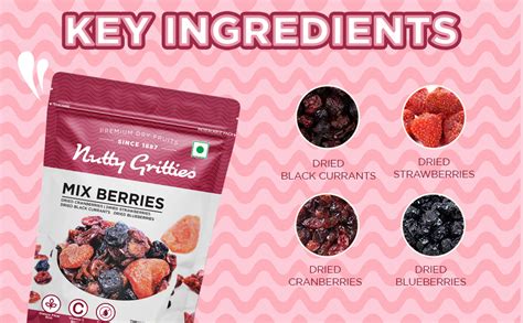 Nutty Gritties Mix Berries - Dried Cranberries, Blueberries ...