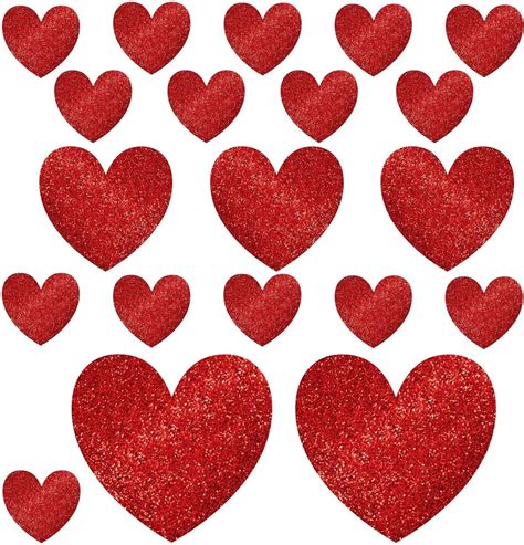 Glitter Heart Cutouts 20ct for Valentine's Day Decor