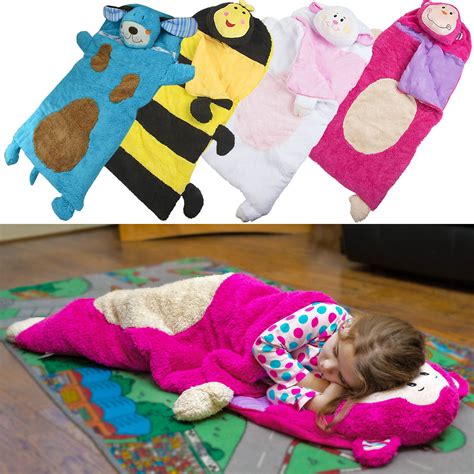 Cuddly Soft Warm Kids Plush Animal Sleeping Bag For Camping Boys Girls ...