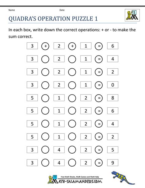 Image result for Math Puzzles 1st Grade