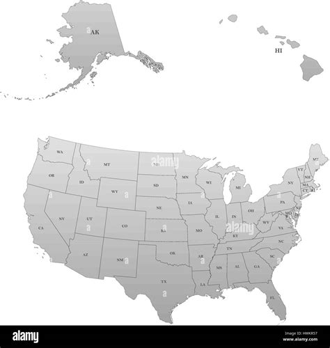 Detailed map of the United States, including Alaska and Hawaii. United States with each state ...