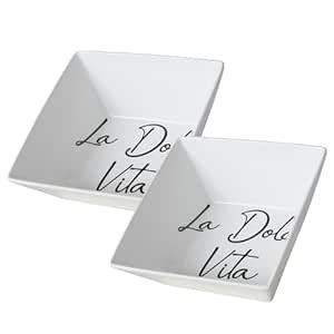 WHW Whole House Worlds La Dolce Vita Bowls, Set of 2, Square Shape ...