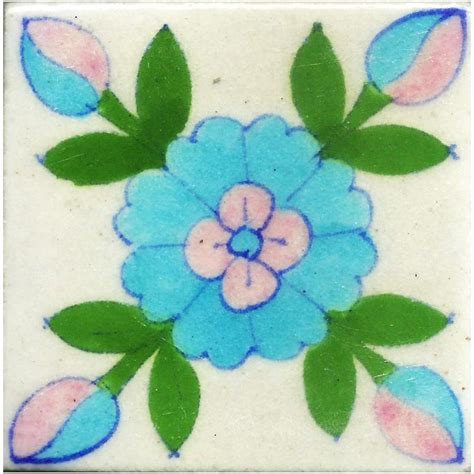 Exclusive Turquoise and Pink Flowers With Green Leaves On White Base ...