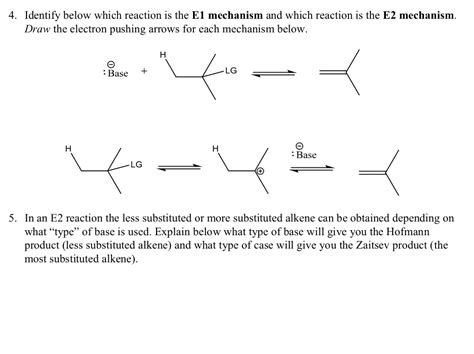 Solved 4. Identify below which reaction is the E1 mechanism | Chegg.com