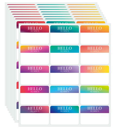 Buy 345 Pcs Name Tags Rainbow Sticker, Hello My Name Is Stickers 15 ...