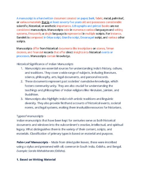 Indian Manuscripts: Historical Significance & Preservation Methods (SEC ...