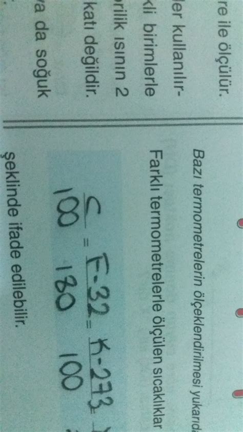 Celsius termometresinin formulu? Fahrenheit termometresinin formulu ...