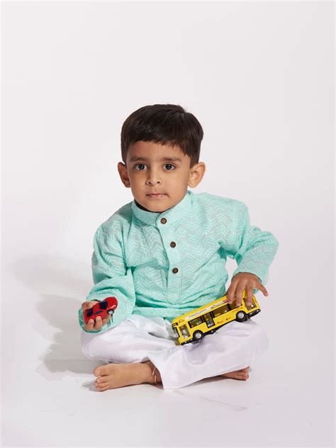 Sky Blue Kurta Pyjama for Boys – saie-paranjape