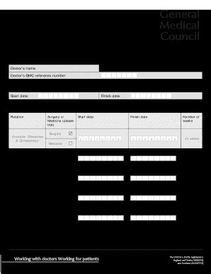 2008-2026 UK GMC Evidence of Internship Form - Blank Fillable Template ...