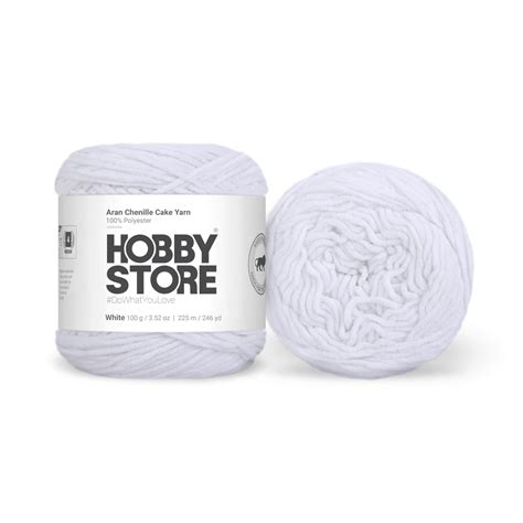 Aran Chenille Yarn by Hobby Store - White 49101 – Magic Needles