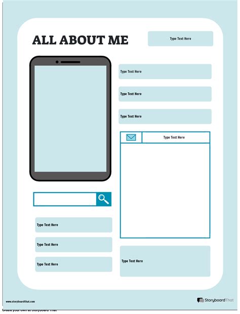 Selfie All About Me Printable Storyboard by templates