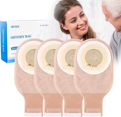 Amazon.com: 20 paquetes de bolsas de colostomía, bolsa de ostomía de una pieza, suministros de ...