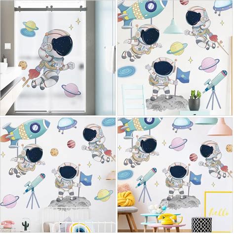 Buy OUNONA Astronaut Space Wall Decals Space Astronaut Spacecraft Wall ...