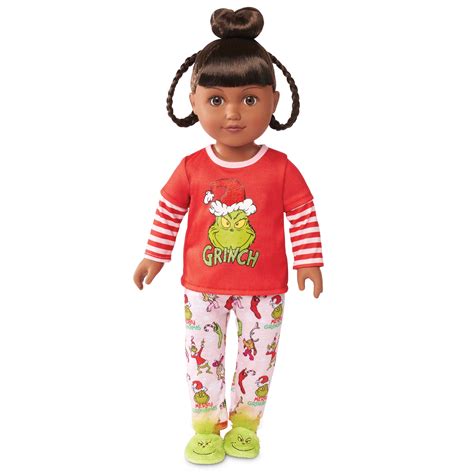 My Life As Poseable Grinch Sleepover 18 Inch Doll, Dark Brunette Hair ...