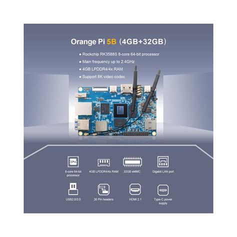 OrangePi Orange Pi 5B 4GB+32GB Rockchip RK3588S 8-Core 64 Bit India | Ubuy