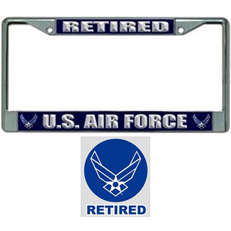 US Air Force Retired License Plate Frame Gift Bundle with US Air Force ...