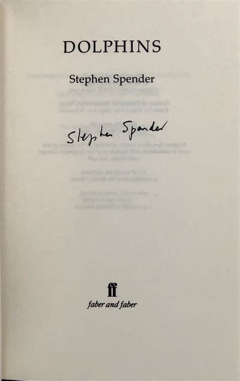 Dolphins. by SPENDER (Stephen).: (1994) Signed by Author(s) | Maggs ...