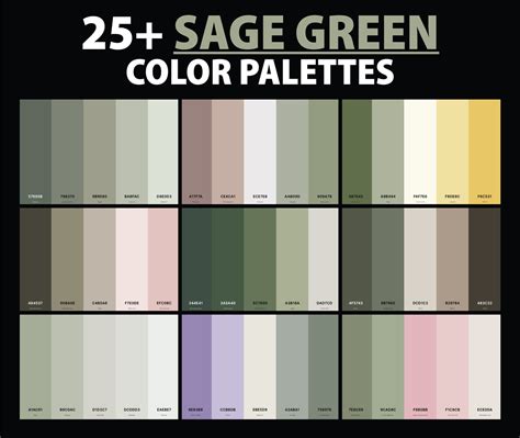 25+ Best Sage Green Color Palettes with Names and Hex Codes ...