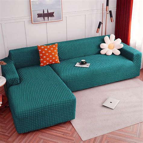 House of Quirk Stretch 280 GSM Turkish Bubble Sofa Slipcover, Durable L ...
