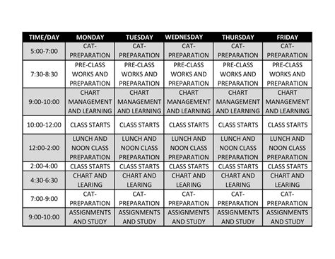 Personnel TIME Table - xc x - TIME/DAY MONDAY TUESDAY WEDNESDAY ...