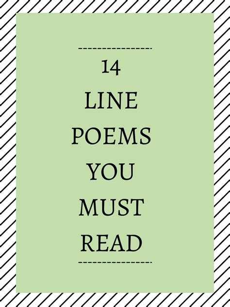 14 Line Poems You Must Read - Aestheticpoems