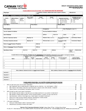 Cayman First Insurance Forms - Fill Online, Printable, Fillable, Blank ...