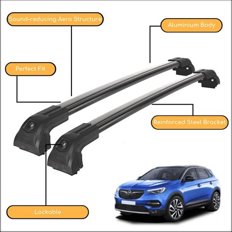 Strong Roof Rack Cross Bars for Opel / Vauxhall Grandland X 2017 up Black - Etsy