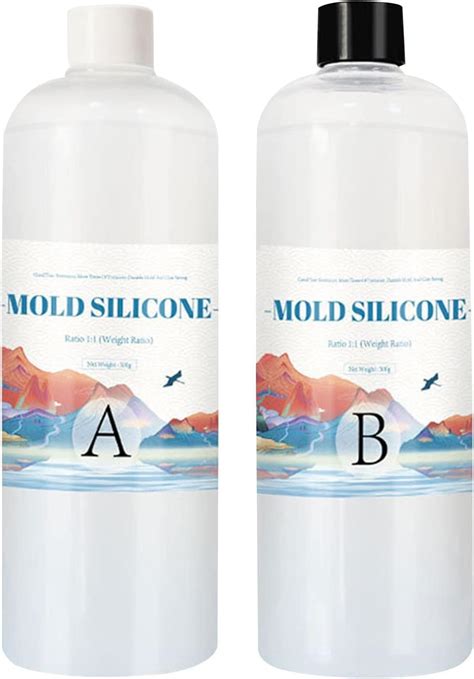 Artnery 500g Silicone Mold Making Kit Liquid Translucent Mold UV Resin ...