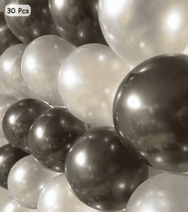 Flipkart.com | KIDS EARTH Solid 15 Black and 15 White Metallic Balloons ...