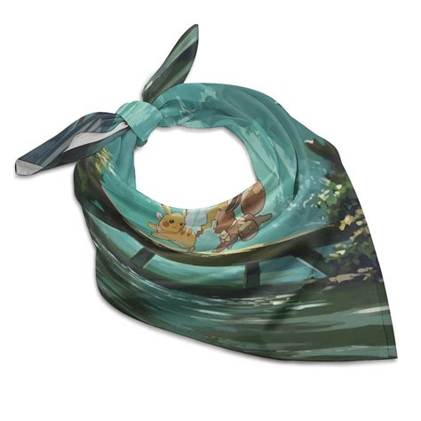 Pokemon-Eeve454 Square Satin Head Scarf Hair Scarves Silk-like Bandana ...