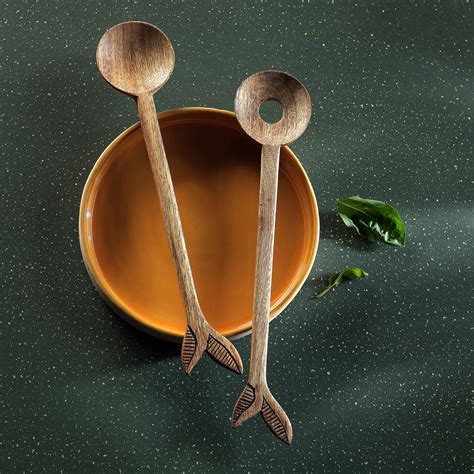 Mango Salad Spoon Set Of 2 Natural - Ellementry – ellementry