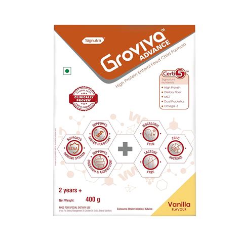 Groviva Advance High Protein Enteral Feed Child Formula Vanilla 400 ...