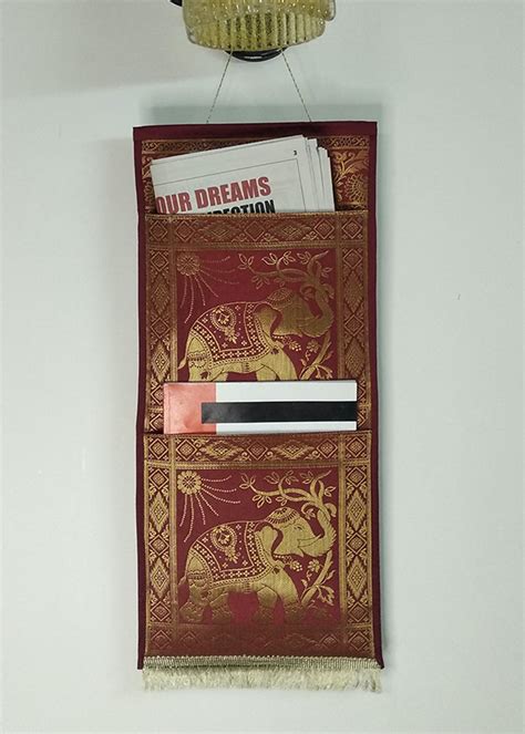 Get Elephant Multi Purpose Silk Wall Hanging Magazine Organiser 2 ...